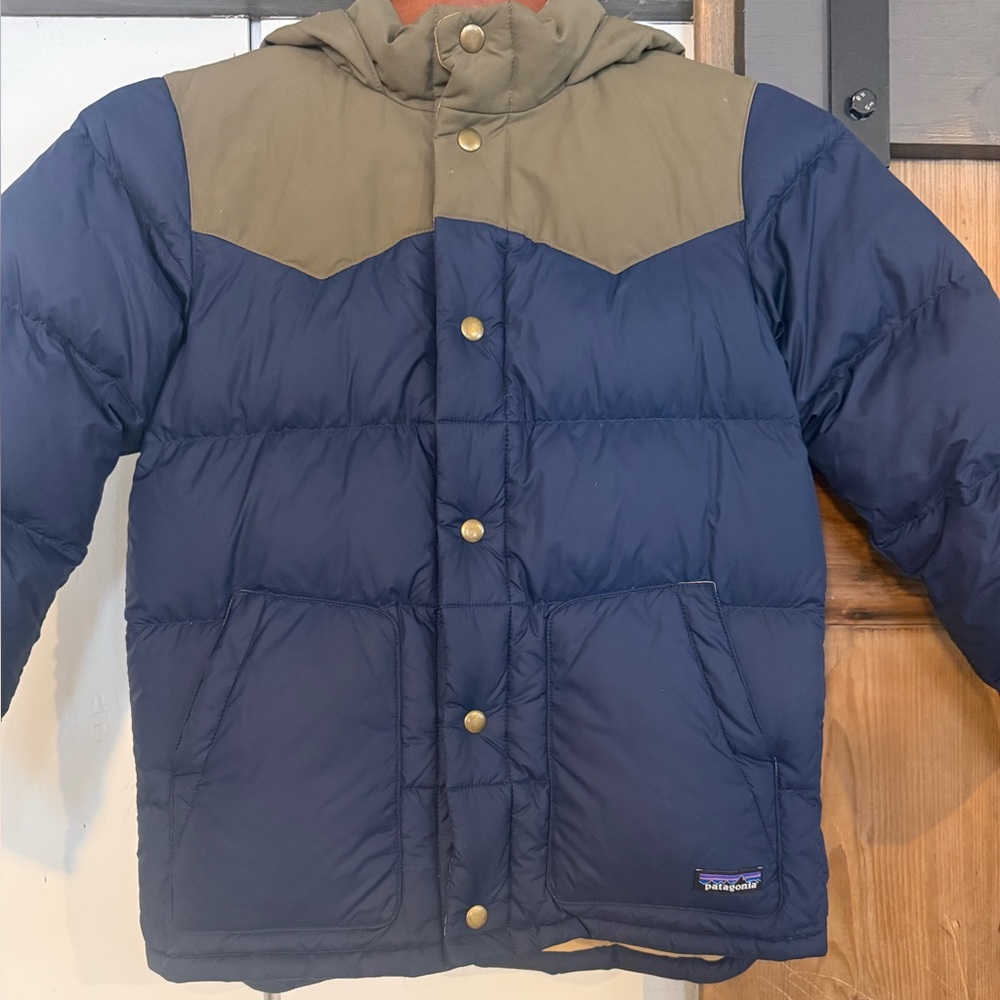 Patagonia Kids Puffer Jacket - Blue and Olive